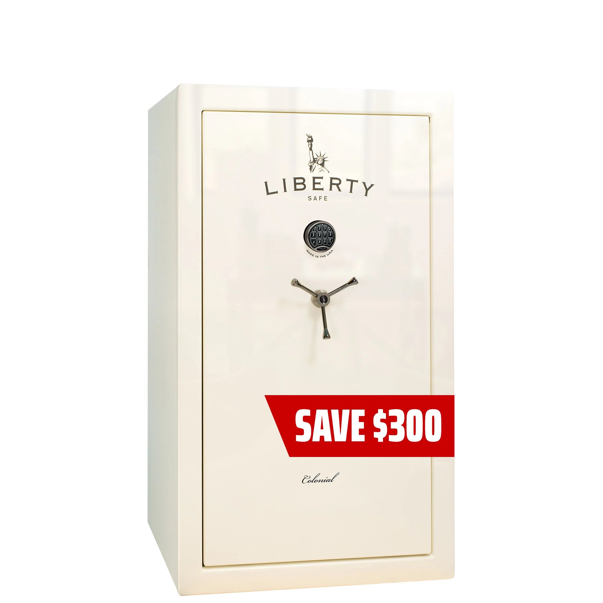 Liberty Colonial 30 White Gloss Gun Safe Promo, image 1 