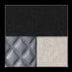 Black Textured/Diamond Stitched Faux Leather/Black Chrome