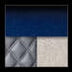 Two-Tone Blue Gloss/Diamond Stitched Faux Leather/Black Chrome