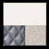White Ivory Gloss/Diamond Stitched Faux Leather/Black Chrome
