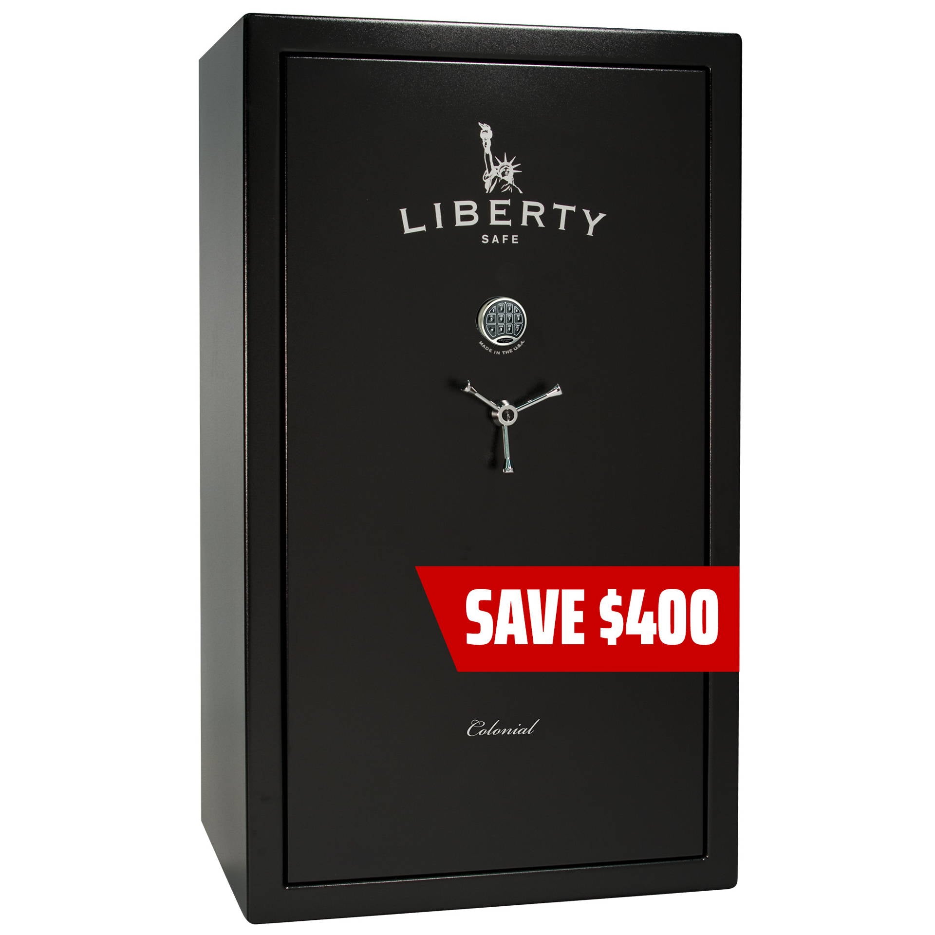 Liberty Colonial 50 Textured Black Gun Safe w/ Elock - Big Safe Promo, image 1 