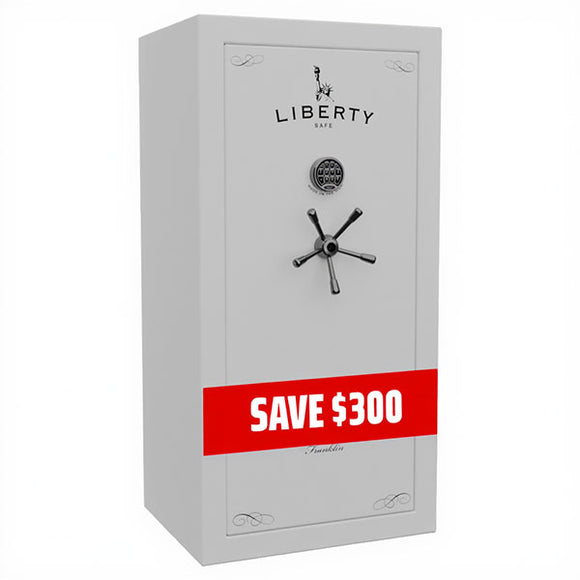 Liberty Franklin 29 White Gloss Gun Safe with Black Chrome Elock PROMO, photo 1
