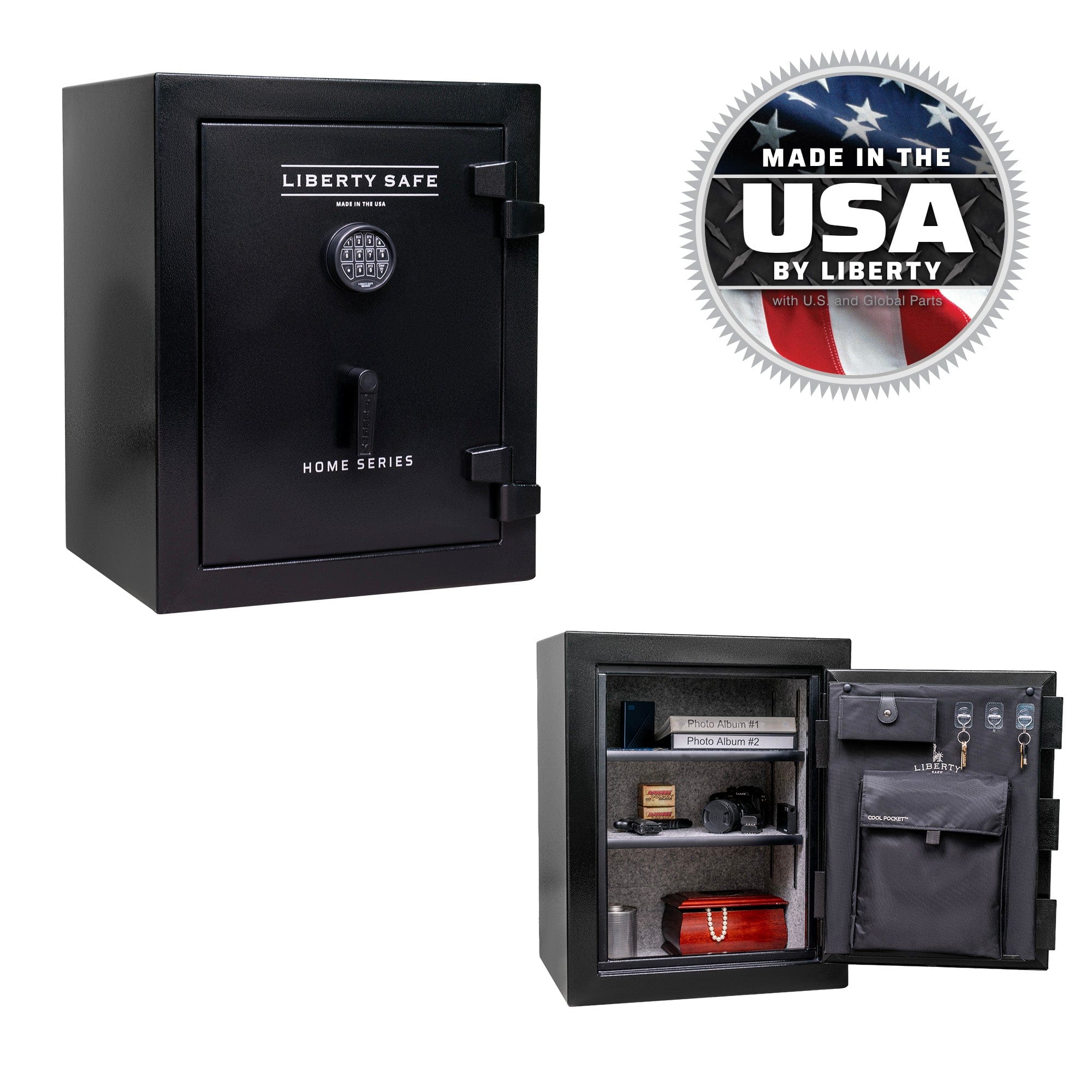 Liberty Home 8 Textured Black Home Safe with Elock PROMO, image 1 