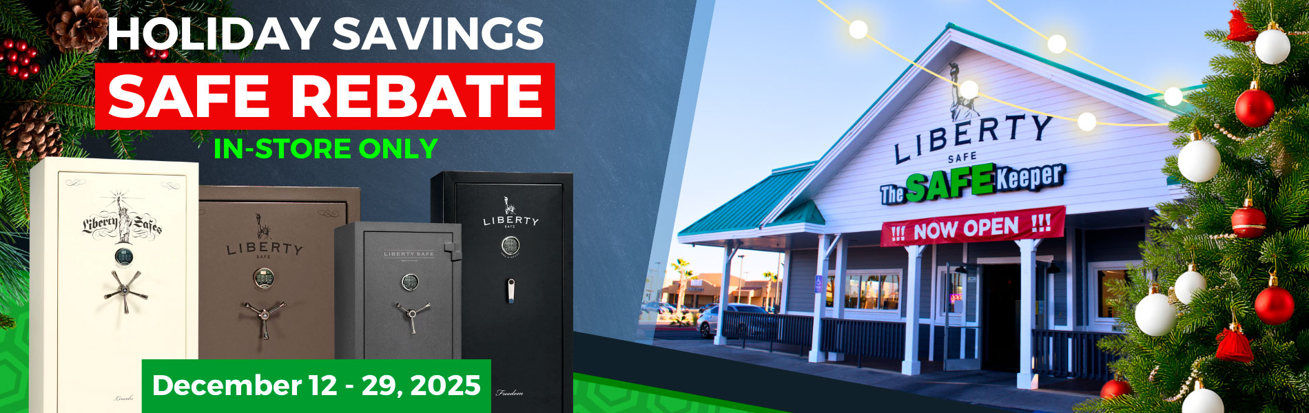 Liberty safe rebate holiday in store savings 2025 special