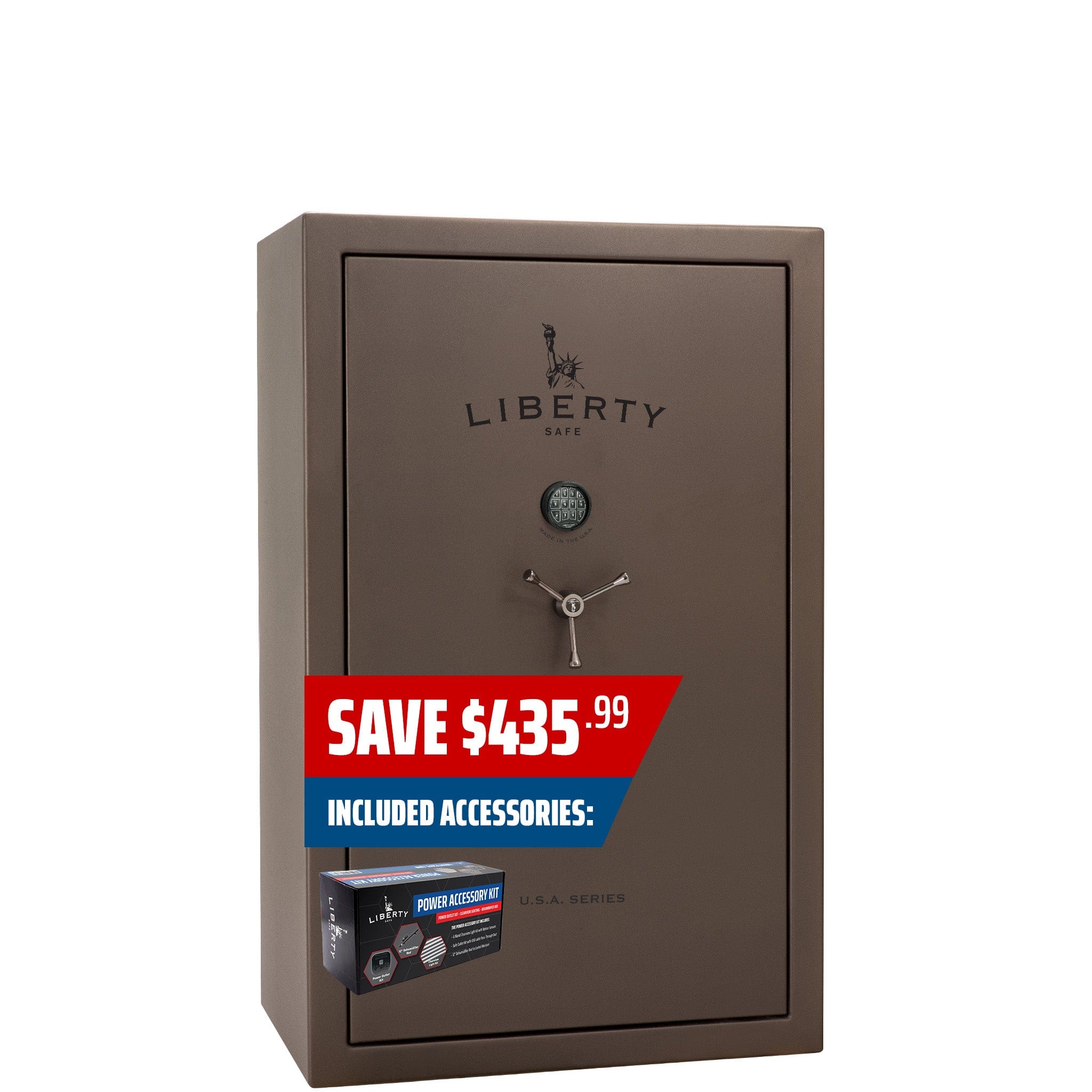 Liberty USA 48 Textured Bronze Gun Safe with Elock and Accessory Deluxe Bundle PROMO, image 1 