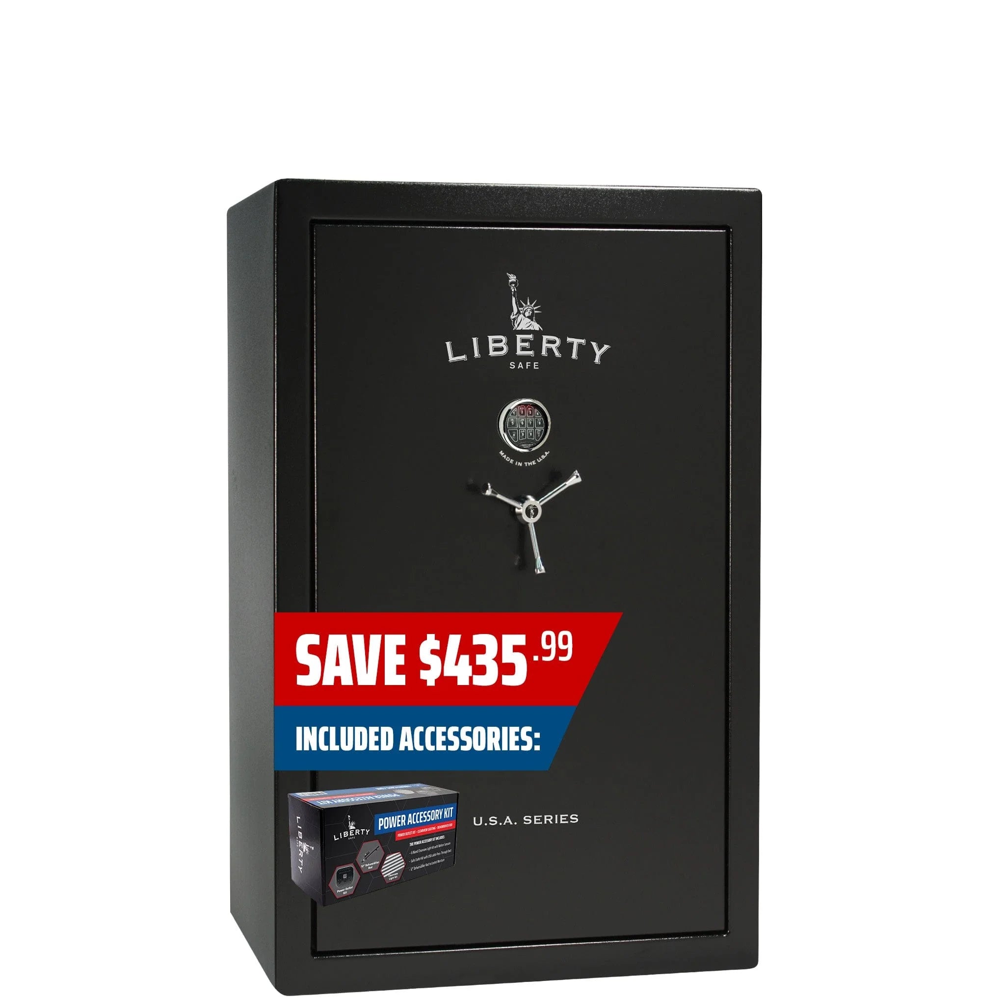 Liberty USA 48 Textured Black Gun Safe with Elock and Accessory Deluxe Bundle PROMO, image 1 