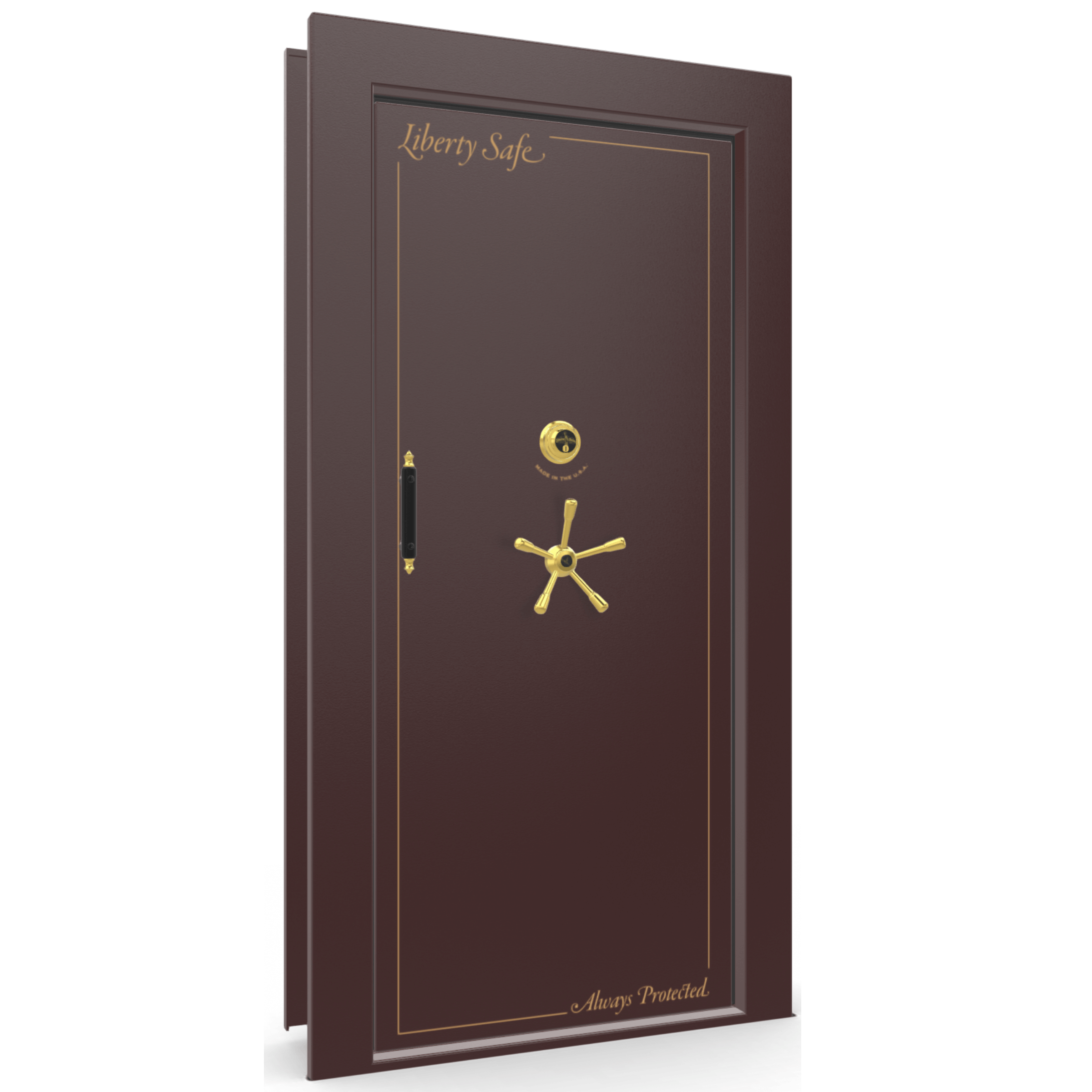 Vault Door Series | In-Swing | Right Hinge | Burgundy Marble | Mechanical Lock, photo 1