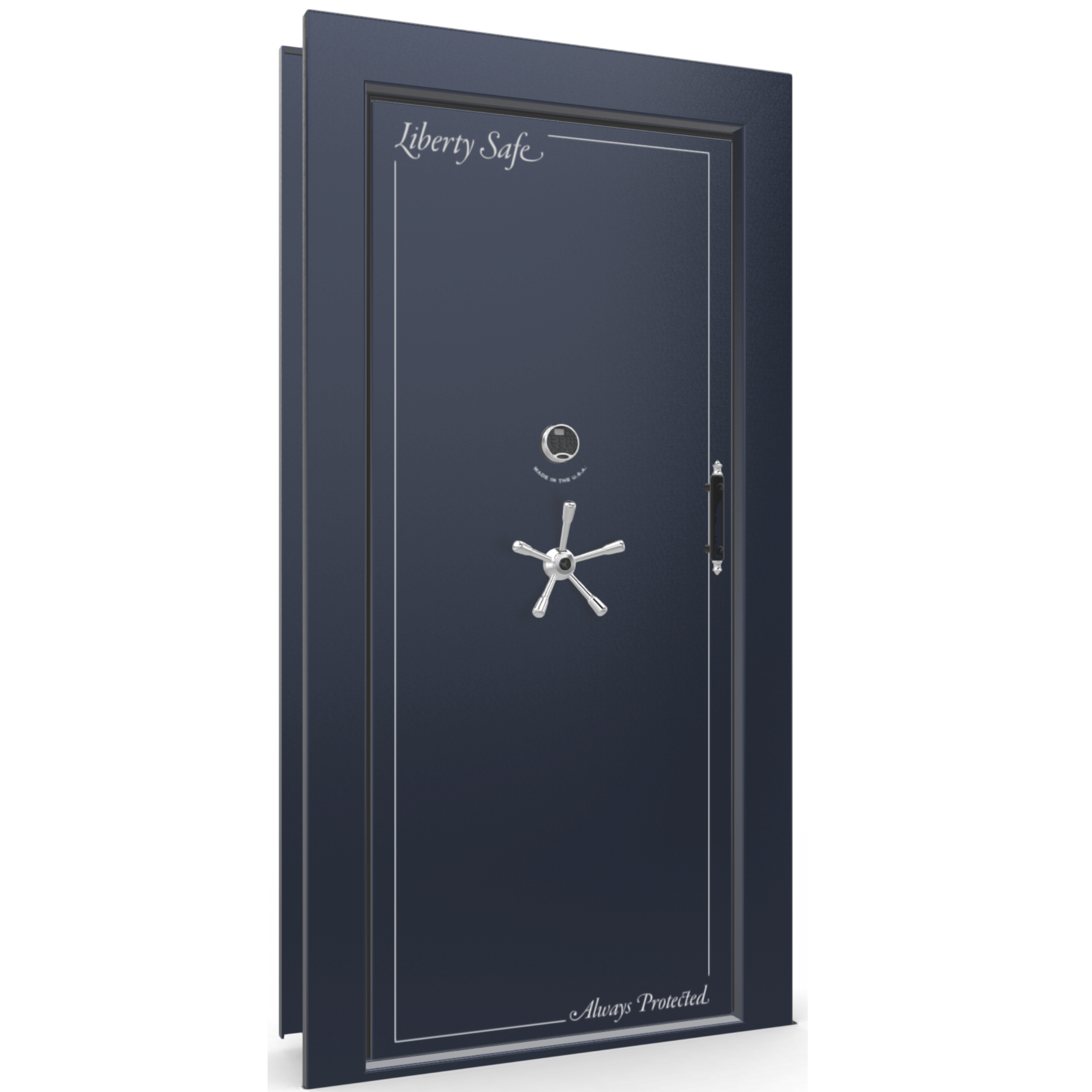 Vault Door Series | Out-Swing | Left Hinge | Blue Gloss | Mechanical Lock