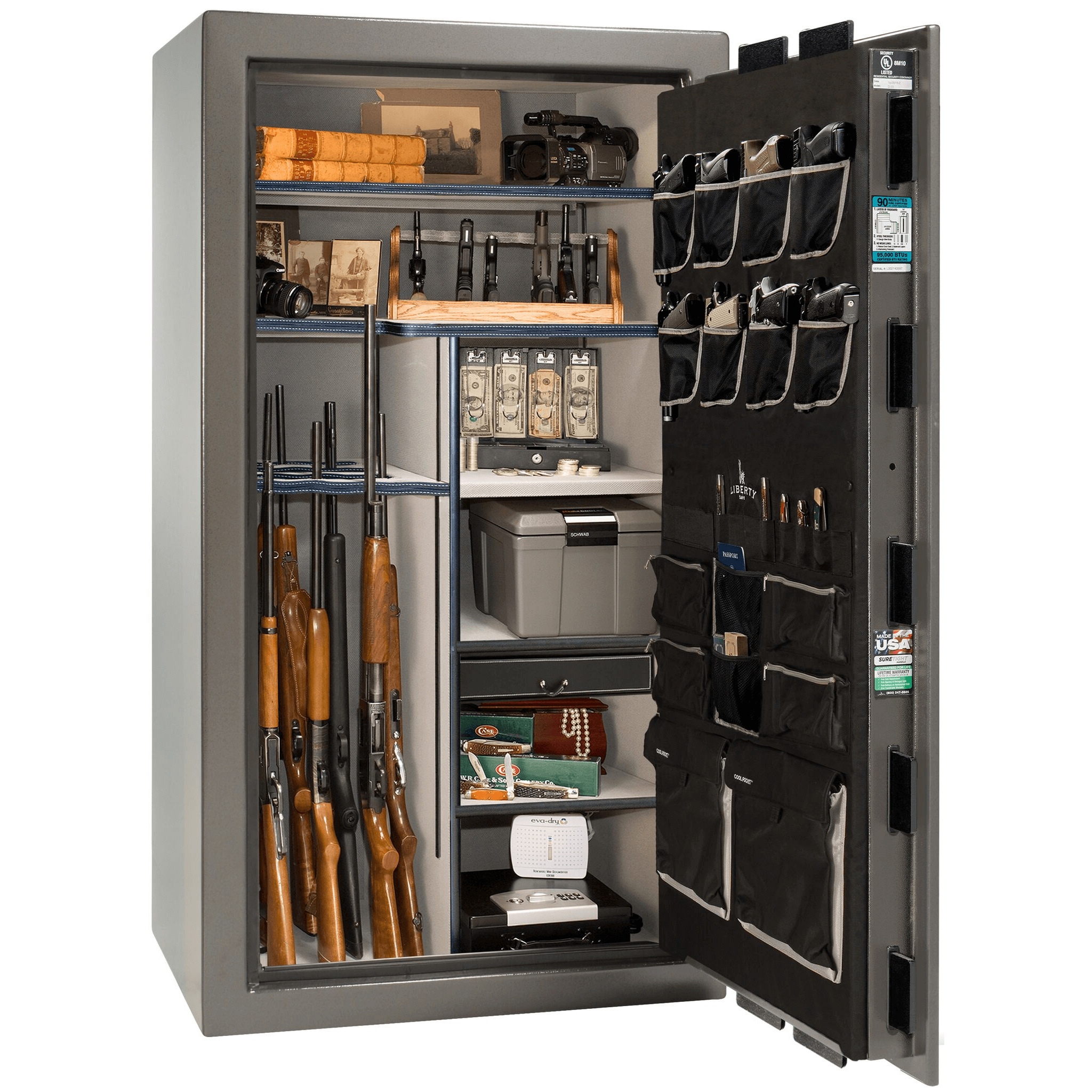Lincoln Series | Level 5 Security | 110 Minute Fire Protection | 50 | Dimensions: 72.5"(H) x 42"(W) x 32"(D) | Black Gloss | Electronic Lock, photo 48