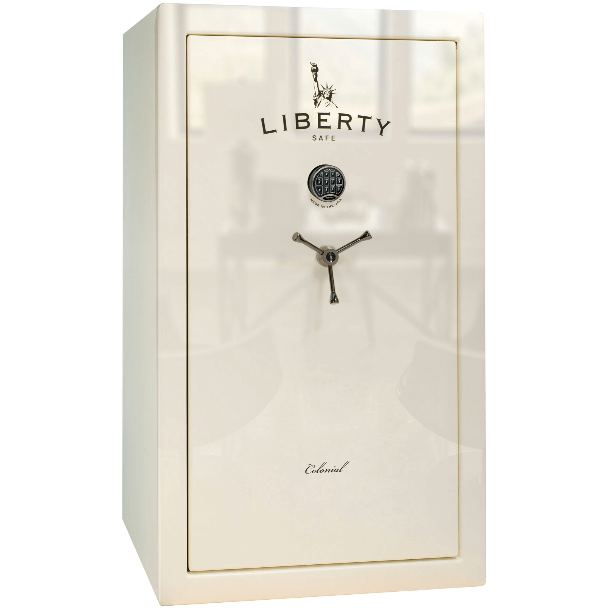Colonial Series | Level 3 Security | 75 Minute Fire Protection | 50XT | DIMENSIONS: 72.5"(H) X 42"(W) X 30.5"(D) | White Gloss Black Chrome | Electronic Lock, photo 63