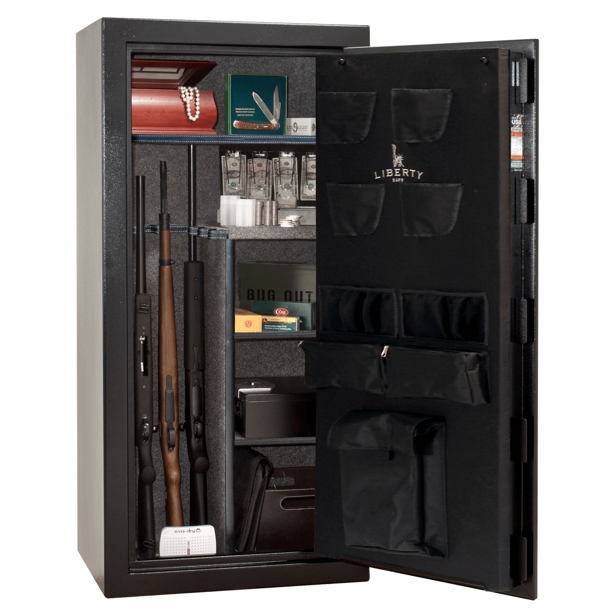Liberty Centurion DLX 24 Black with Chrome Electronic Lock Gun Safe - OUT THE DOOR, image 2 