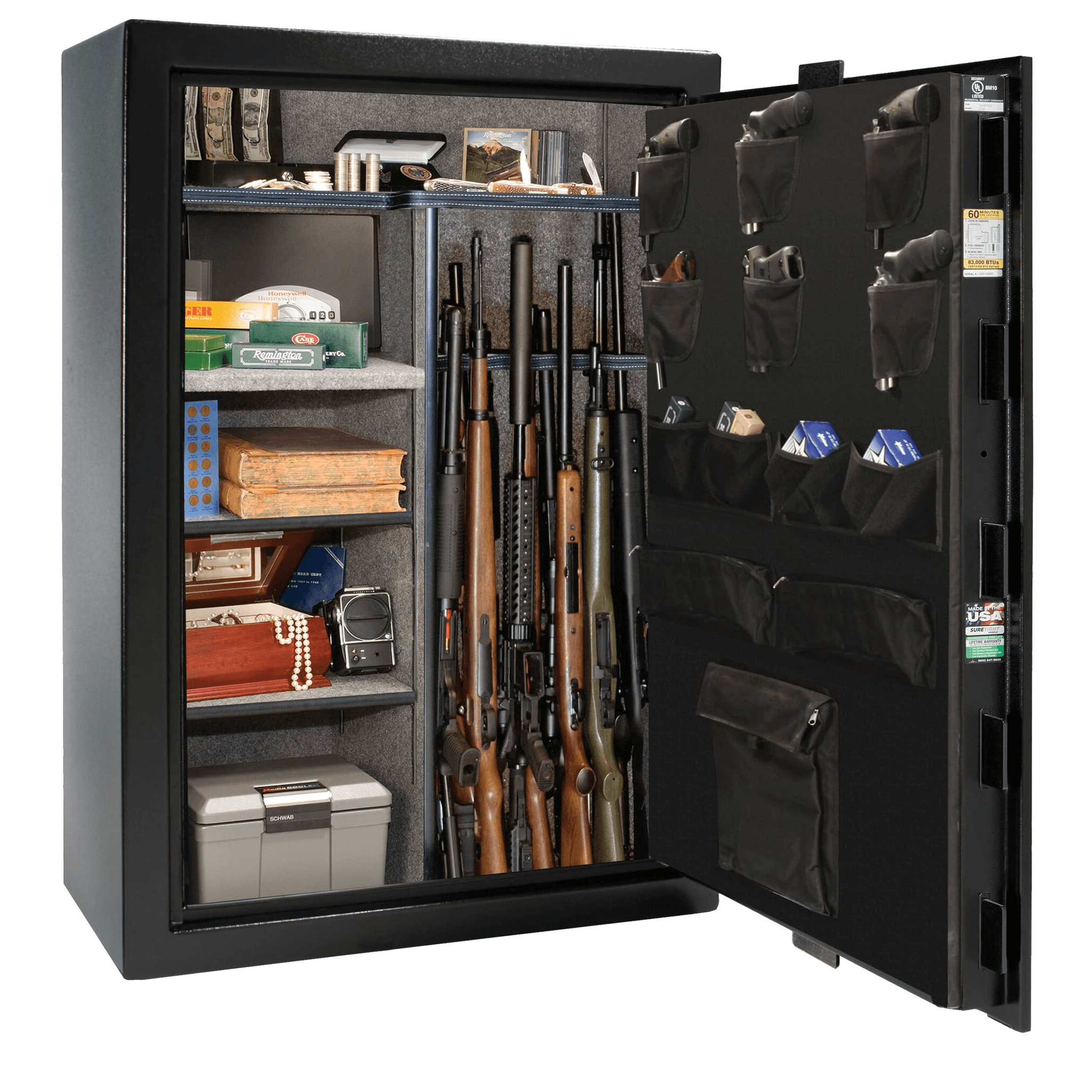 Fatboy Jr. Series | Level 3 Security | 75 Minute Fire Protection | 48 | Dimensions: 60.5"(H) x 42"(W) x 25"(D) | Black Textured | Mechanical Lock