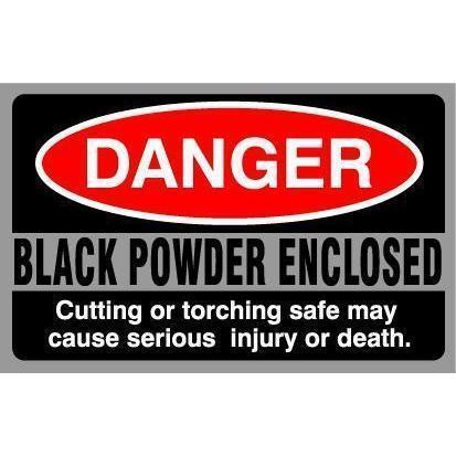Accessory - Security - Sticker - Danger Black Powder Enclosed - Single, photo 1