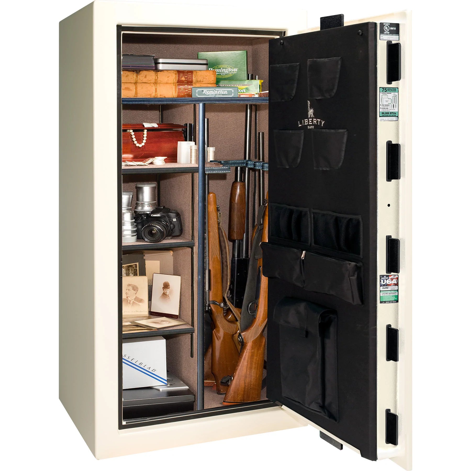 Liberty Colonial 23 Gloss White with Flag Gun Safe, image 2 