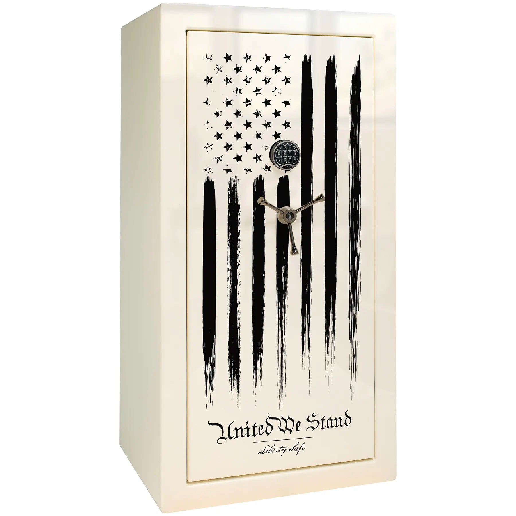 Liberty colonial 23 gloss white with flag gun safe with electronic lock